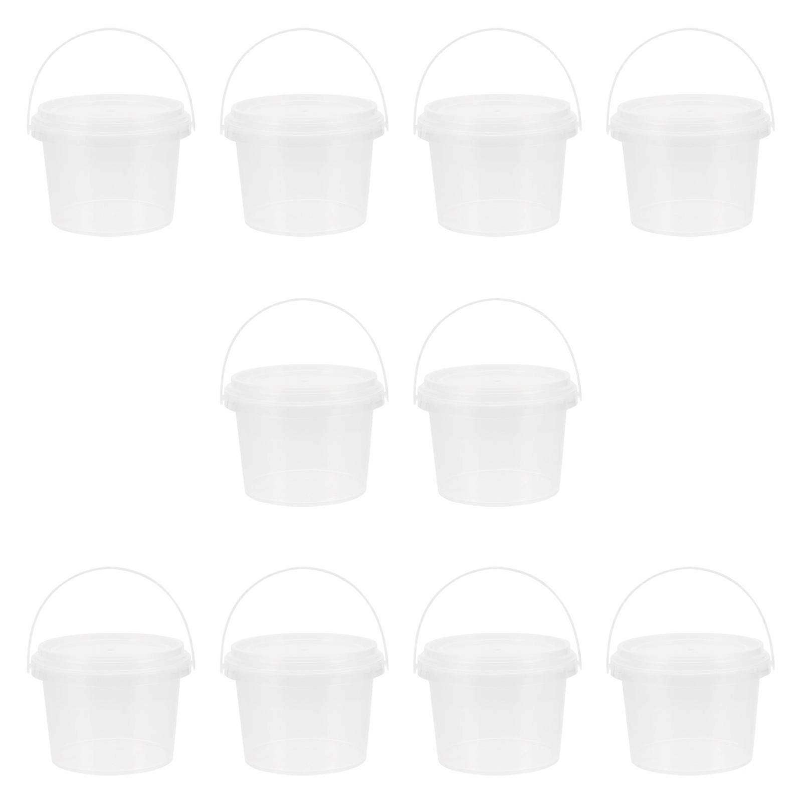 10PCS Transparent Mini Storage Bucket Storage Bucket Candy Bucket with Lid
