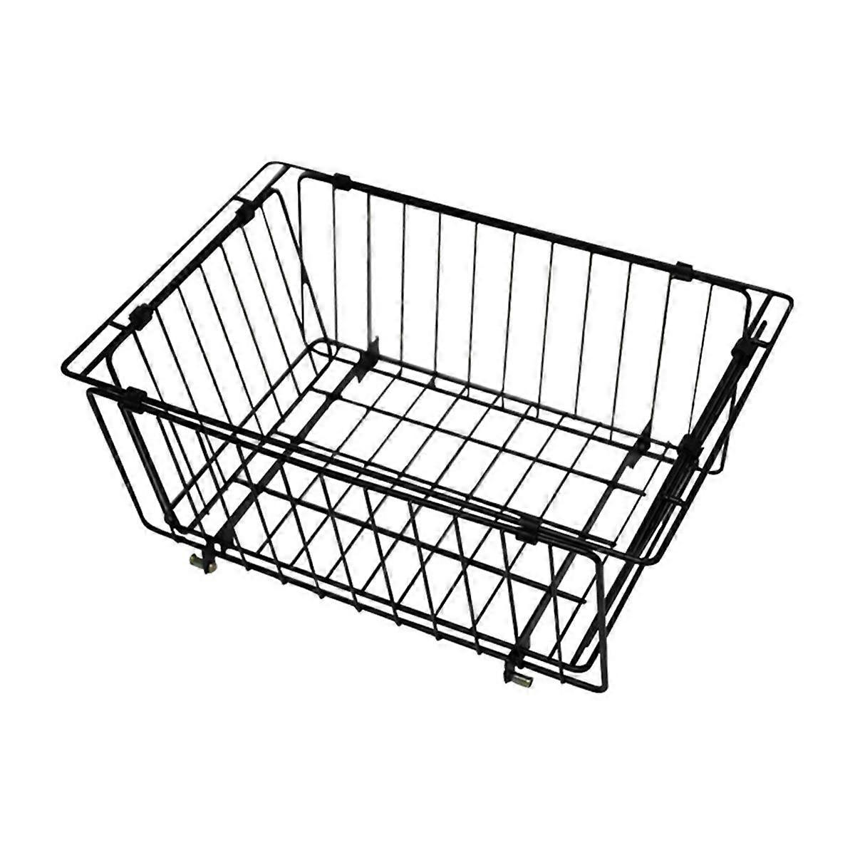Camping Folding Basket for Unit Table Portable Camping Table Storage Basket Black