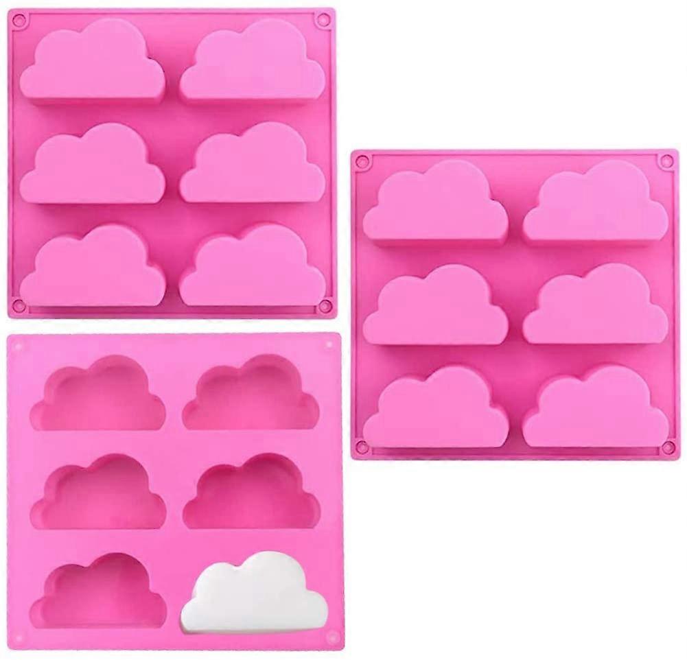 Tvålformar Molnform Silikonform, 3 molnformade dekorationsformar, Silikonmolnform