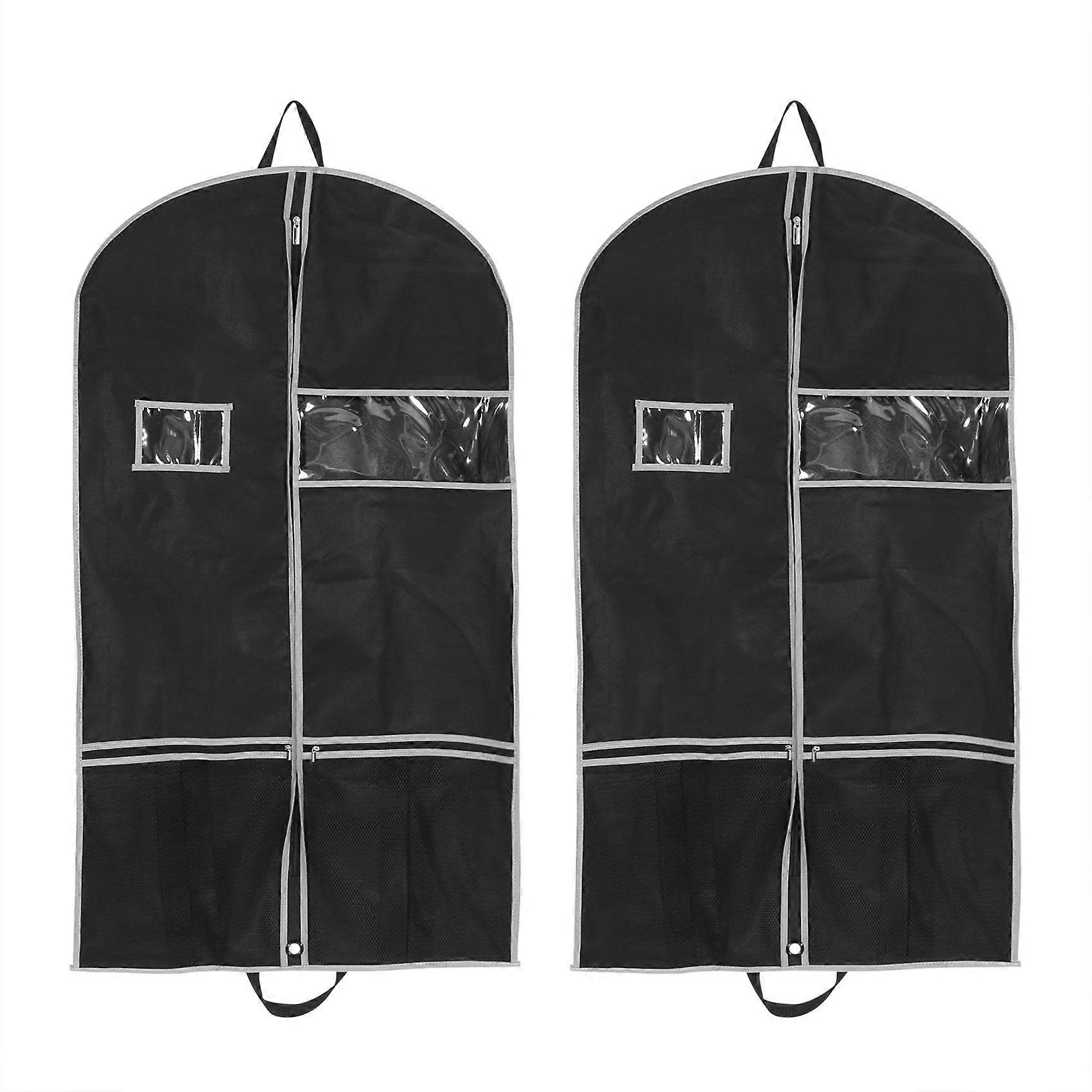 2 Pack 43 Inch for Travel Nonwoven Fabric Dress Bag Suit Bag Garment Bag with 2 Mesh Pockets Garme