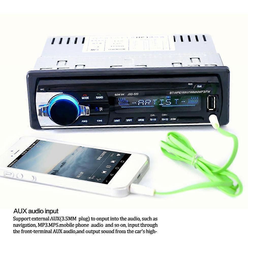Bluetooth Car MP3 Player With Multi Function FM Radio 1DIN USB SD AUX