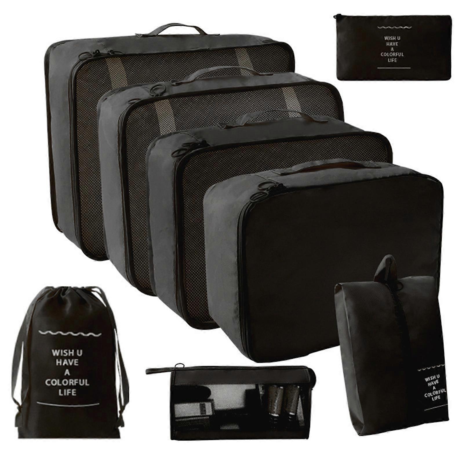 8pcs Travel Packing Cubes for Toiletries Cosmetics Digital Portable Suitcase Clothes Packing Bag for Trip