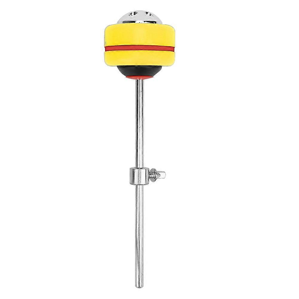 High End Drumstick Drum Beater Hammer Musical Instrument Accessories Metal Silicone(Yellow )