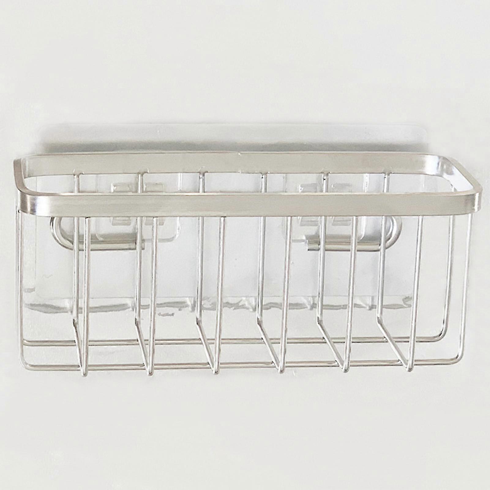 Adhesive Sponge Holder Sink Caddy No Drill And Rustproof Stainless Steel Sponge Caddy For Sponges Scrubbers And Soaps