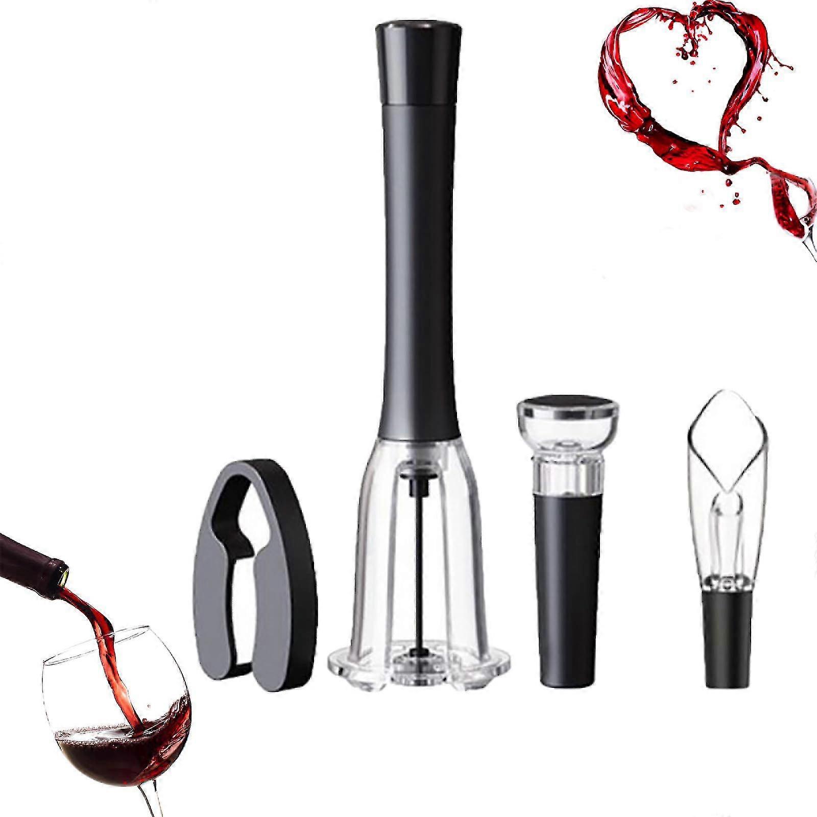 مجموعة افتتاح النبيذ الجديدة التي تمت ترقيتها من Wino On The Go ، فتاحة زجاجات مضخة ضغط الهواء ، فراغ STopper