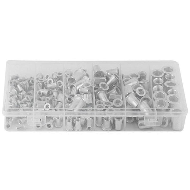 200Pcs M3 M5 M6 M8 M10 Nut Carbon Steel Flat Head Thread Insert Nut Cap Set Thread Insert Nut Kit