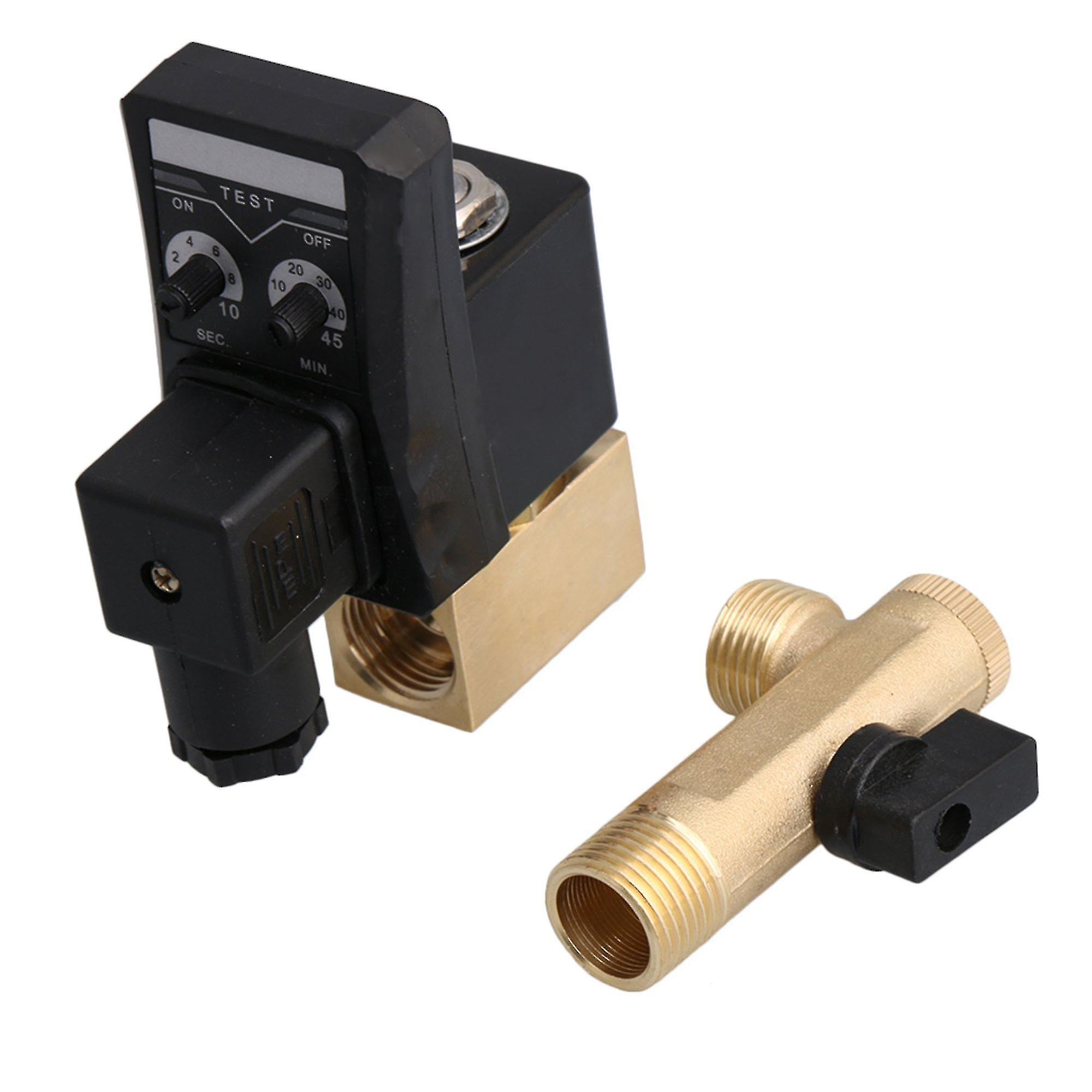 New 1/2 Inch Electronic Timed Air Compressor Automatic Timing Drain Valve Adjustable--