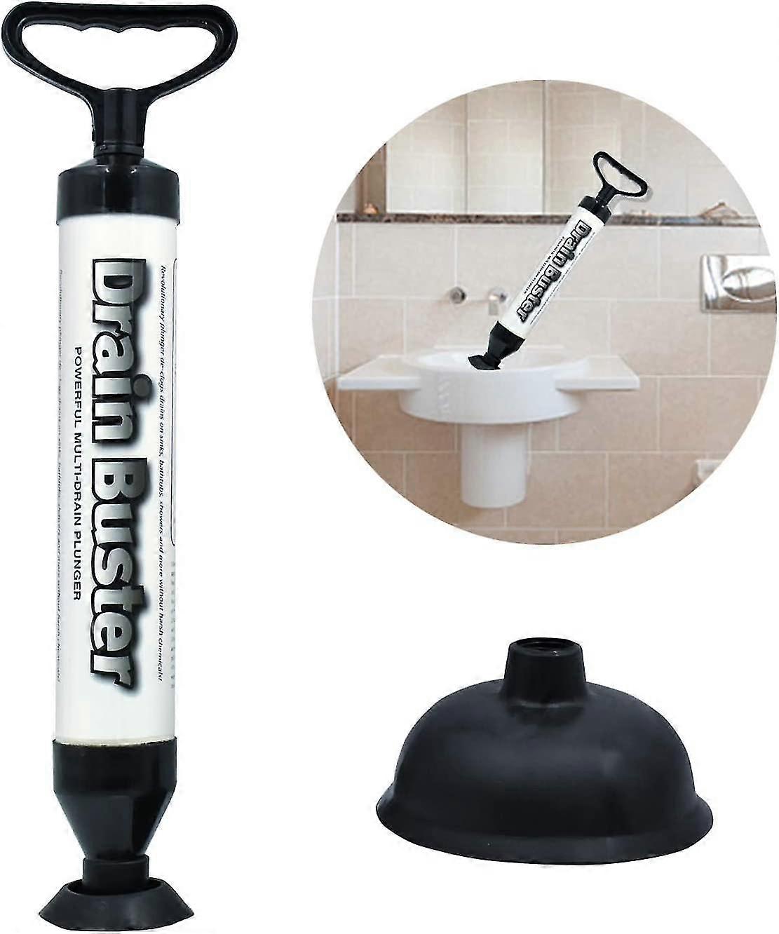 Powerful Toilet Unblocker With 2 Suction Cups, High Pressure In Abs For Bathroom, Toilet, Bathtub, Shower, Sink
