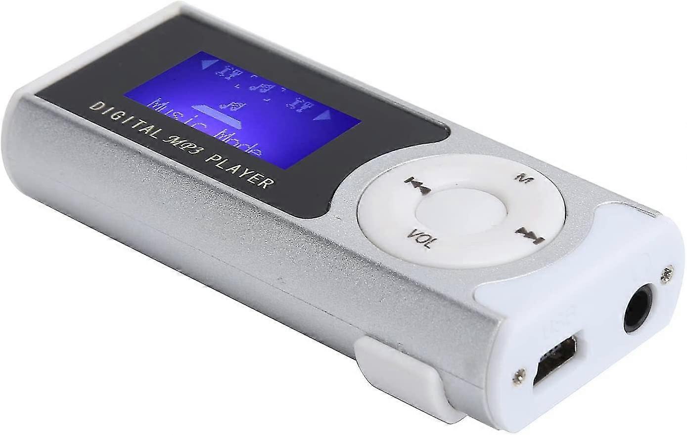 Mp3 Player, Portable Digital Lossless Music Player, Lcd Mini Screen Music Media Player, Music Media Player With Led Flashlight, 6hour Playtime (silver