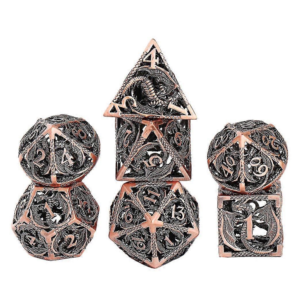 7pcs Mini Hollow Metal Dice Set Hollow Out Polyhedral Dice Set For Role Playing Game