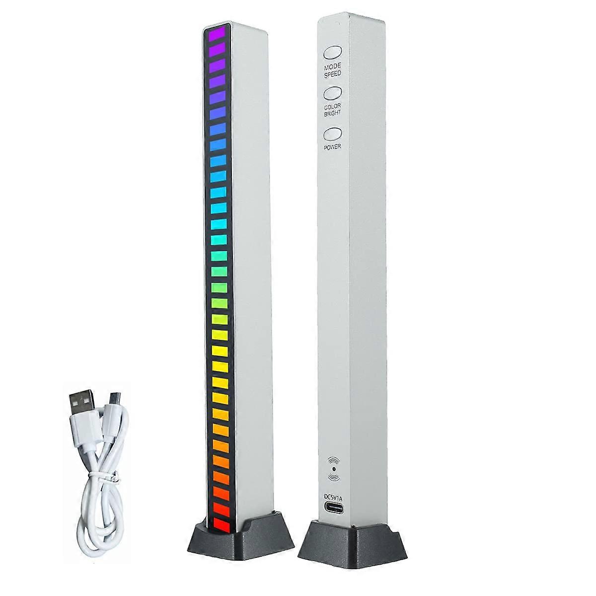 Voice-Activated Pickup Rhythm Light 32 Bit Music Level Indicator with RGB Music Sound Control Audio Spectrum RGB Light LED