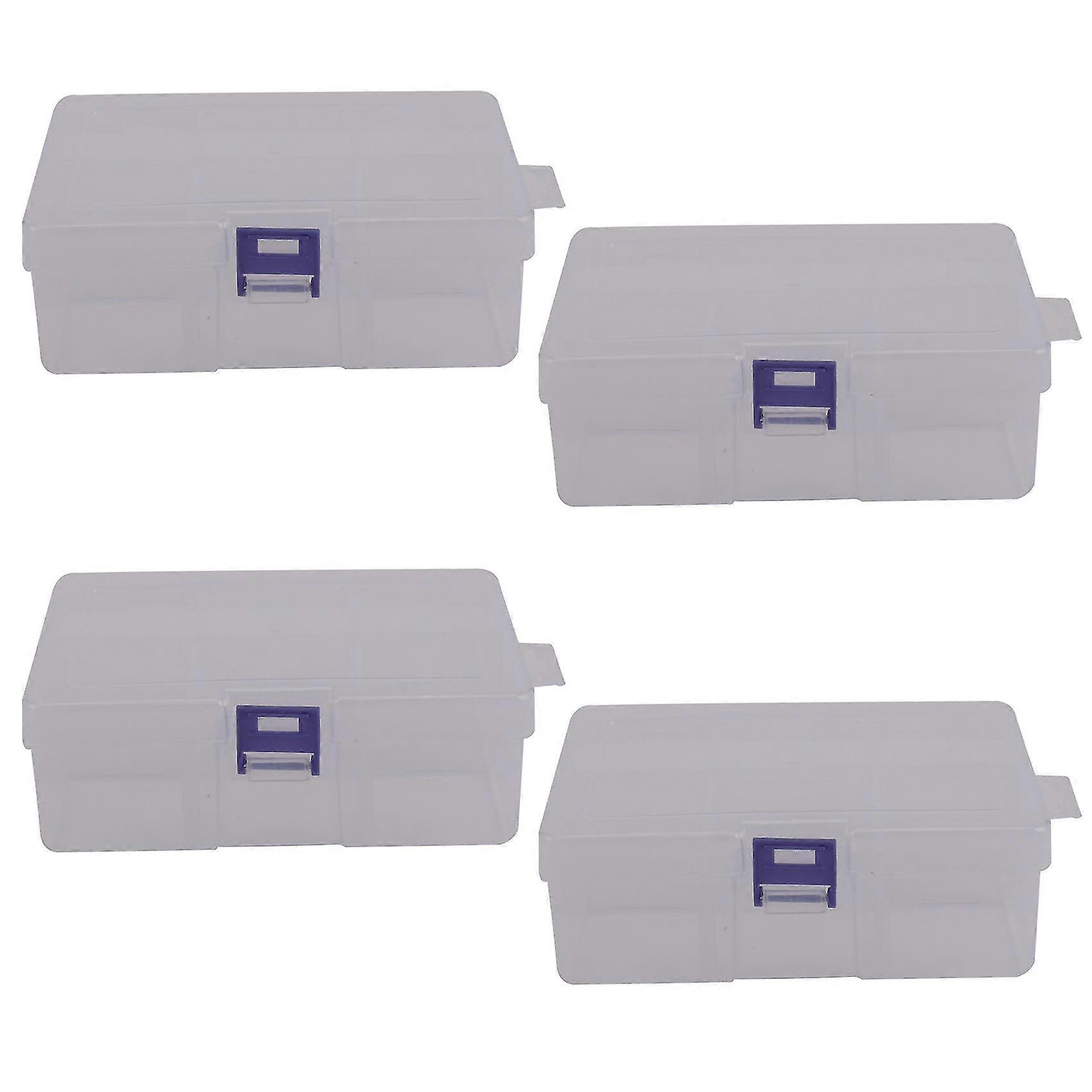 4x 6 Removable Plastic Storage Box Jewelry/earring/tools Container Organizer