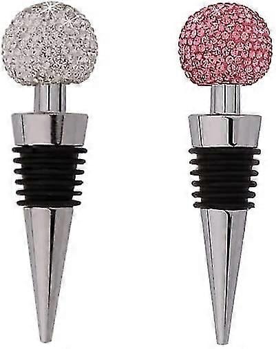 2 Pack Bling Decor Crystal Diamond Wine Stopper