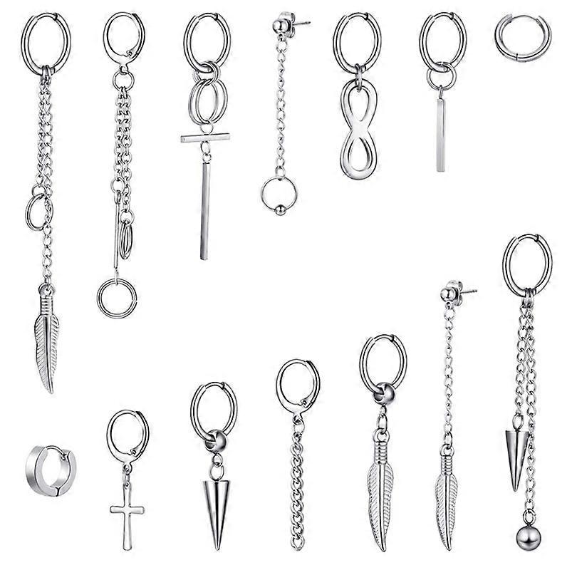 14 Pieces Hoop Dangle Earrings