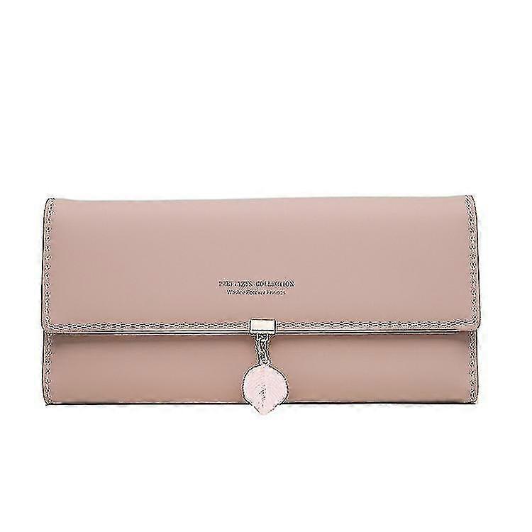 Femei's Long Wallet Small Fresh Leaf Pandantiv Tri-fold Pu Wallet
