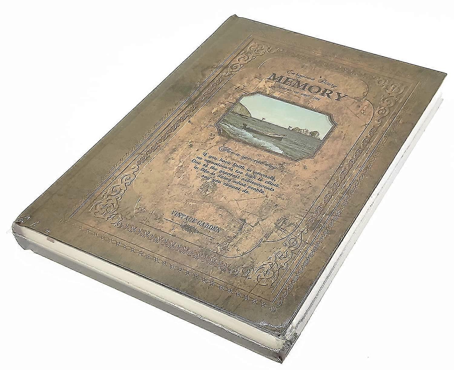 A5 حجم الرجعية نمط المناظر الطبيعية الأوروبية نمط دفتر غلاف صلب دفتر مجلة مع 100gsm 144sheets / 288pages أوراق مسطرة (أخضر #)