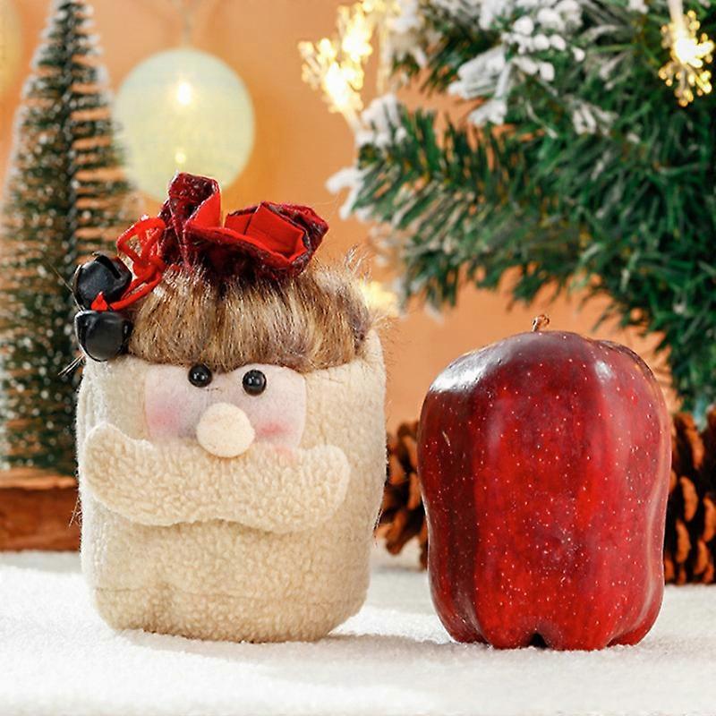 MIMIGO 13CM*10CM Christmas Bags, 3D Xmas Gift Bags, Christmas Wrapping Bags, Xmas Goodie Bags, Red Treat Pouch Bags Fake Fur Decoration Plush Bag