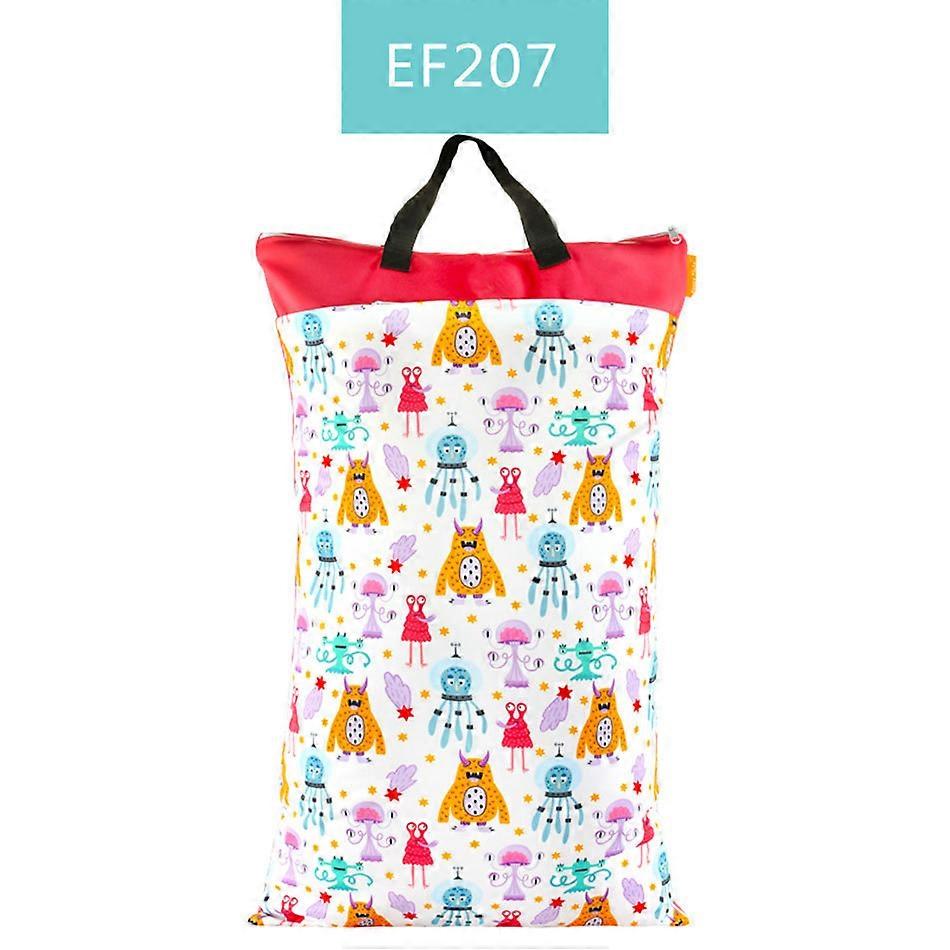 HappyFlute Polyester PUL Waterproof Baby Bags for Mom Baby Stroller Use 40*70cm Big Size Double Packet Diaper Wet Bag