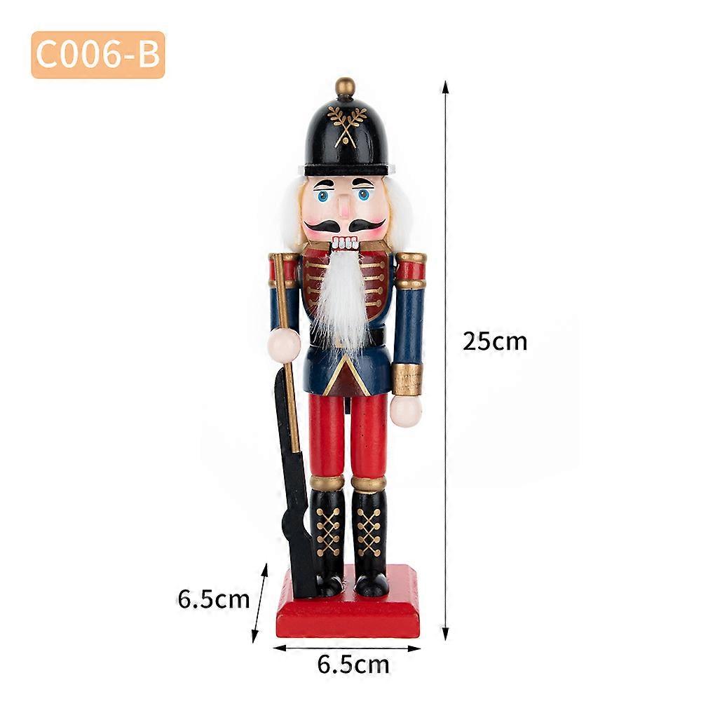 HaKeLai 25cm Wooden Nutcracker Figures Large King Nutcrackers Christmas Decorations Traditional Wood Nutcracker Decor For Festive Xmas