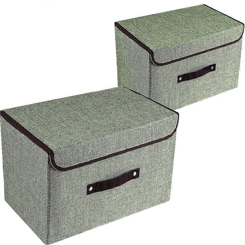 storage space - 2 x foldable storage boxes with lid - storage baskets