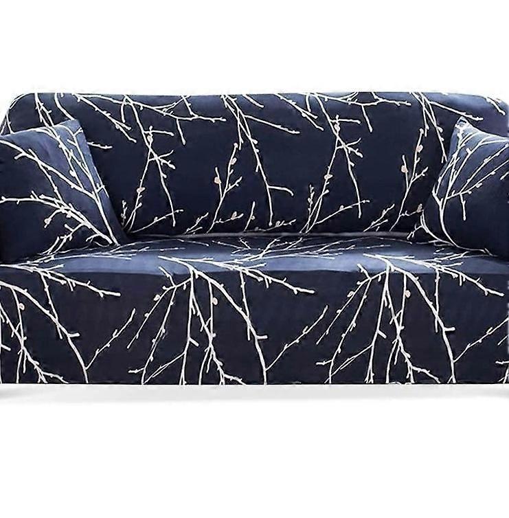 Fodera elastica per divano Fodera per divano Modello stampato Copridivano Divano Throw (ramo di fiori, 3 posti)
