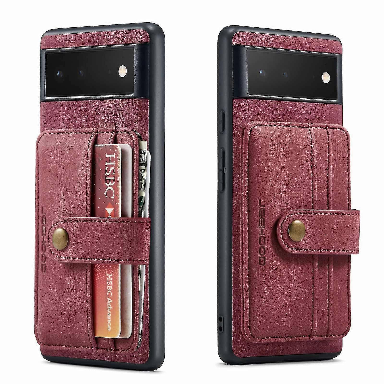 Pu Leather Wallet Case Compatible With Google Pixel 7 Pro/7, Detachable Magnetic Back Card Pockets Cover