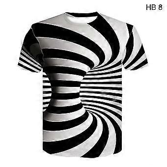 Men 3d Optical Illusion Swirl Print Short Sleeve Tee T-shirt Tops