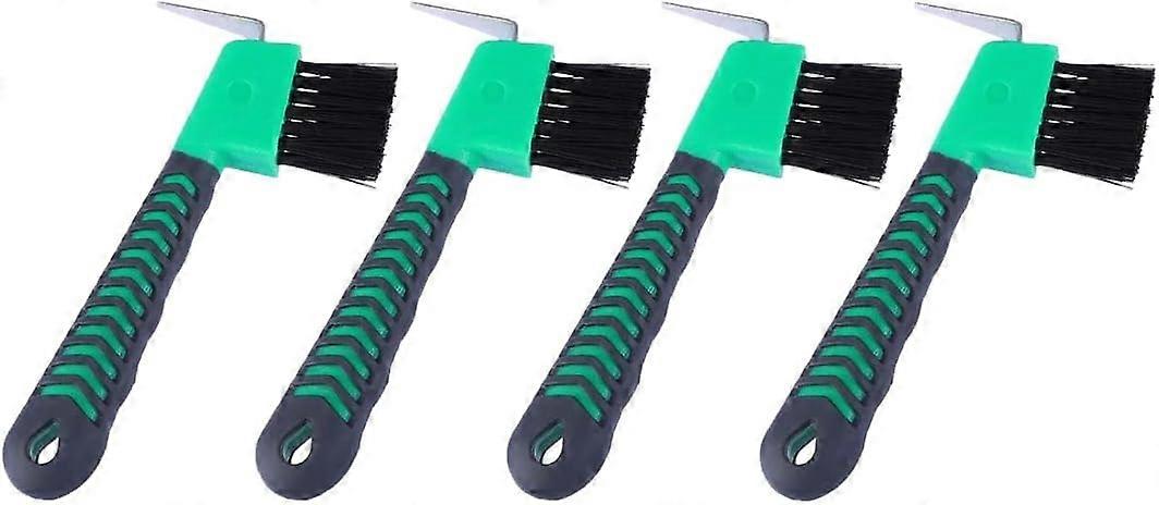 Horse cleaning tool with soft touch rubber handle (green) (4pcs)