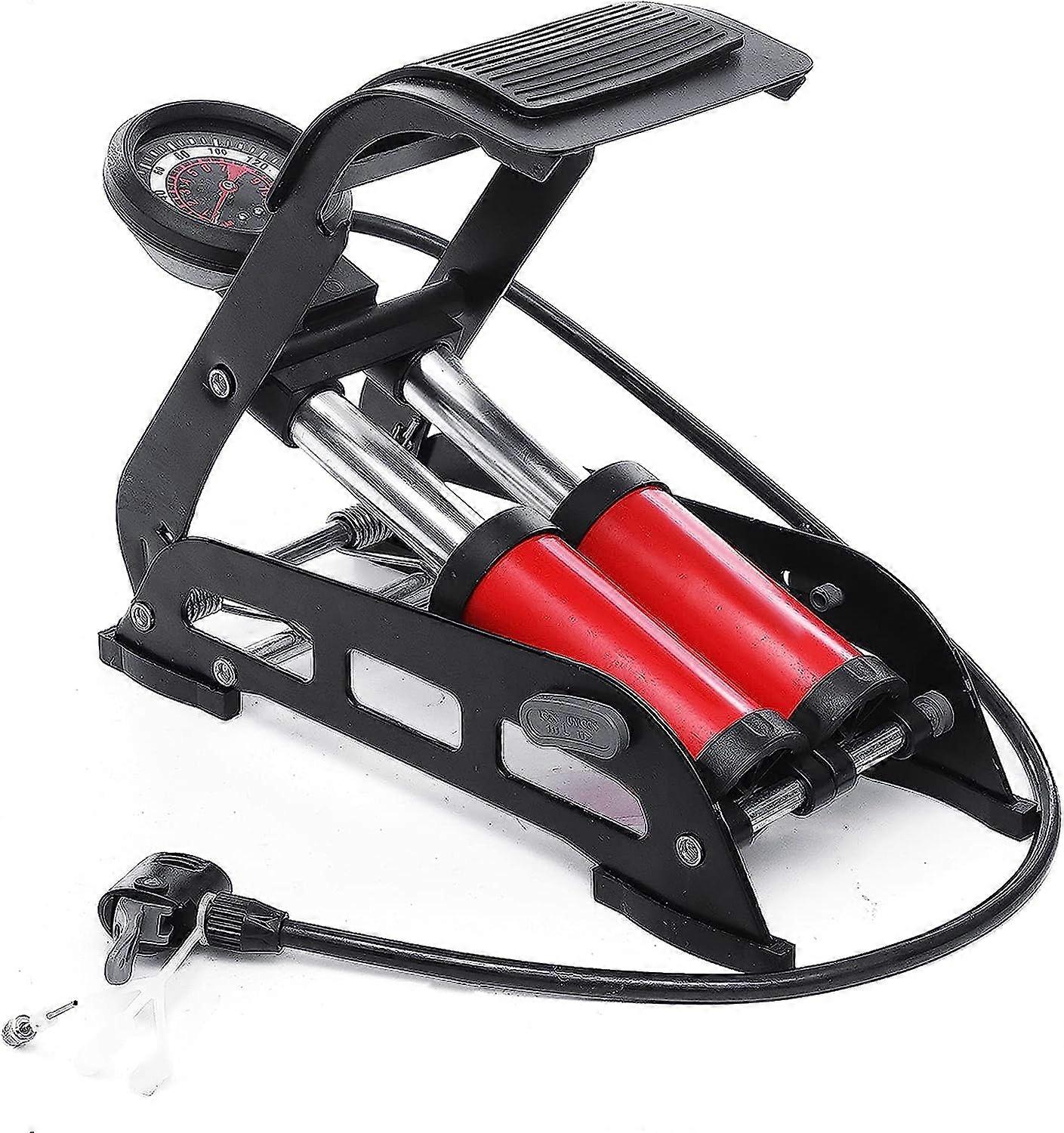 Pyöräpumppu 160 PSI kaksimäntäinen jalkapumppu minimittarilla maantie-, vuoristo- ja BMX Fit Presta & Schrader venttiileille
