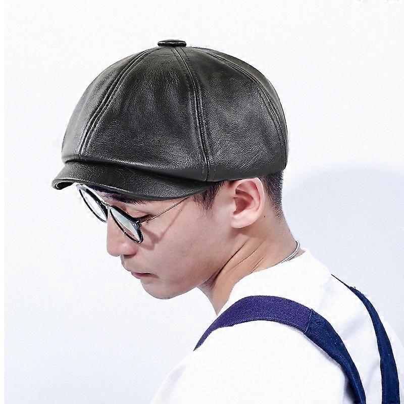 15382 PU Leather Octagonal Hat One Size