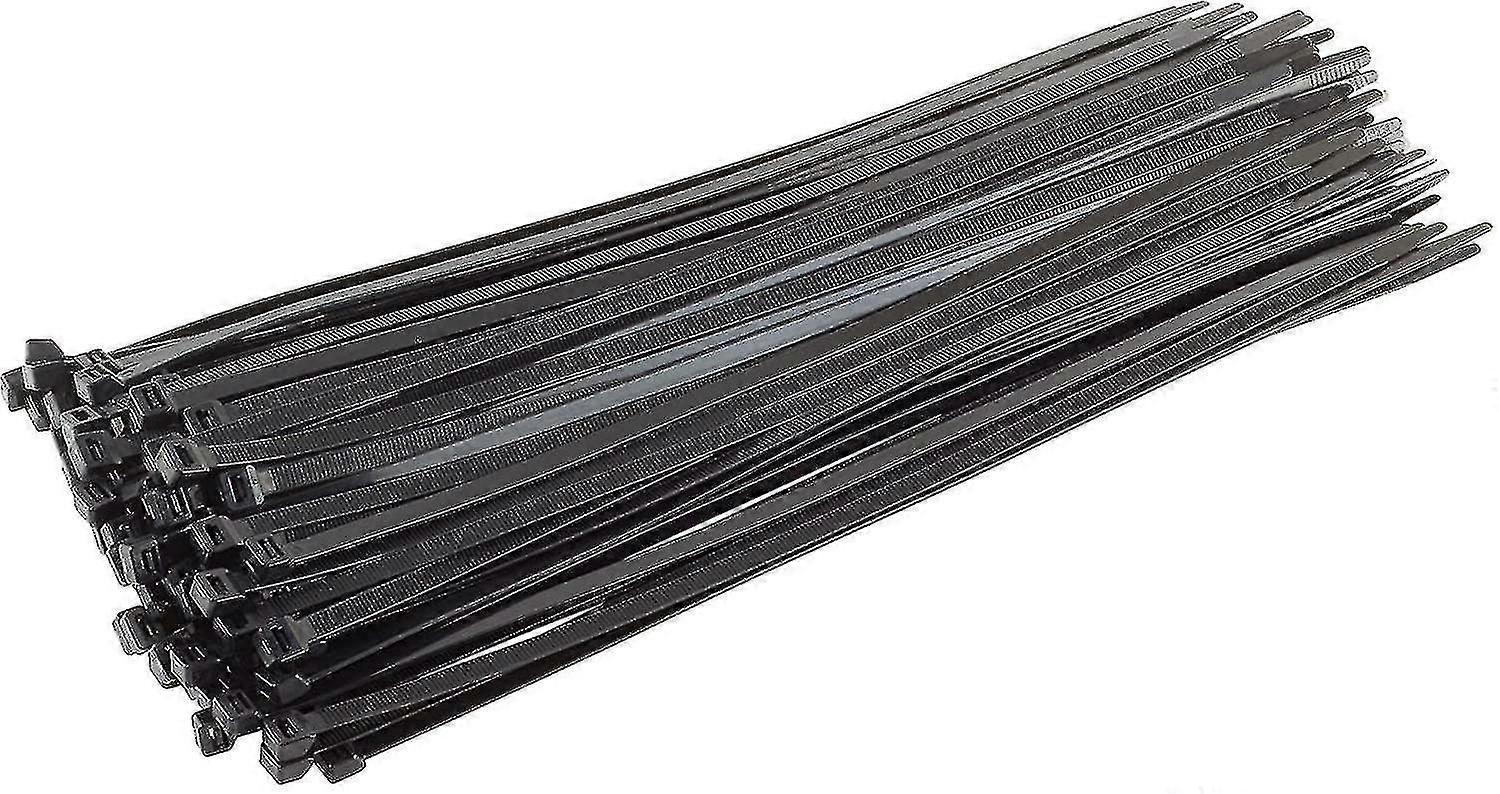 أربطة كابلات فضية طويلة شديدة التحمل ، 370 مم × 4.8 مم ، عبوة من 100 ، نايلون ممتاز Zip-1#