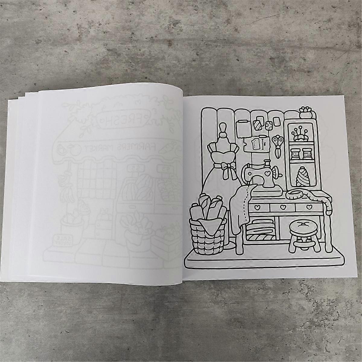 Little Corner: Coloring Book for Adults and Teens Super Cute Design of Cozy Hygge Spaces for Relaxation Spaces Coloring
