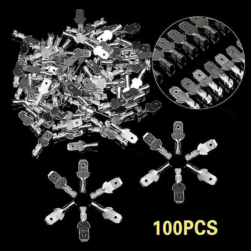 100Pcs/Set Insulated Electrical Wire Terminals Crimp Connectors Spade Set 4.8mm