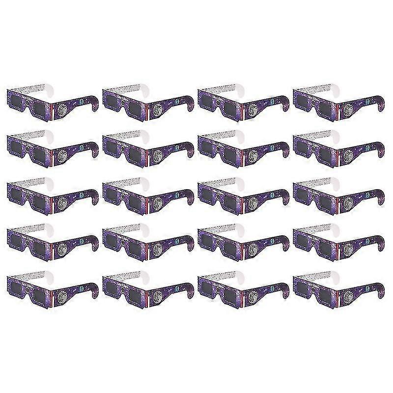 20pcs Solar Eclipse Glasses Filter Harmful Light Eyes Protection Paper Frame Glasses For Solar Eclip