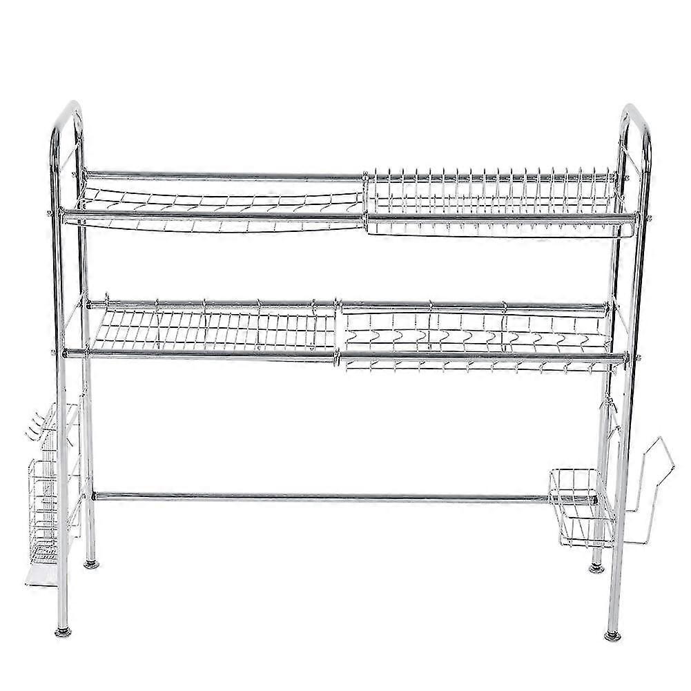 Stainless Steel Plate, Bowl, and Utensil Drying Shelf Organizer