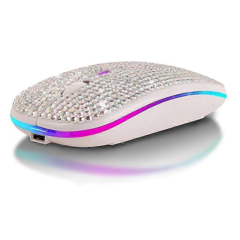 Cristallo di strass ricaricabile wireless dual mode 2in1 Bluetooth compatibile 5.0 + 2.4ghz 1600dpi Led Mouse ottico mouse per notebook Pc Lapt