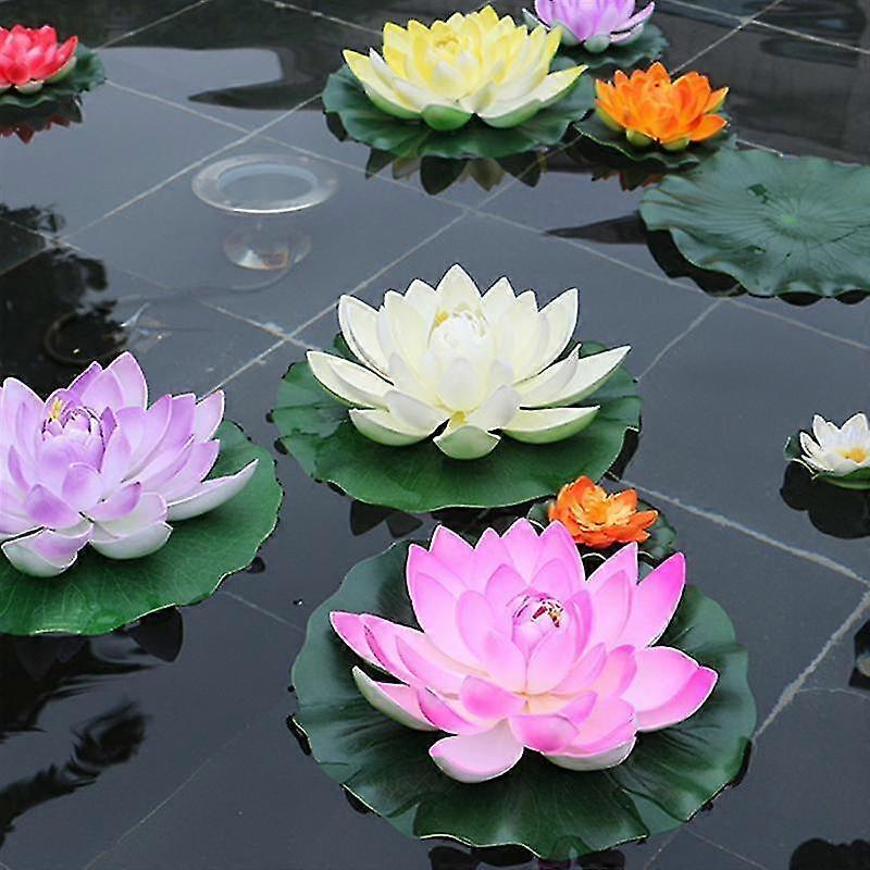 5 adet Yapay Yüzen Su Zambağı EVA Lotus Çiçek Gölet Dekor 10cm Yapay Lotus Gölet Tankı Bitki Süs Ev Gard-ykc-