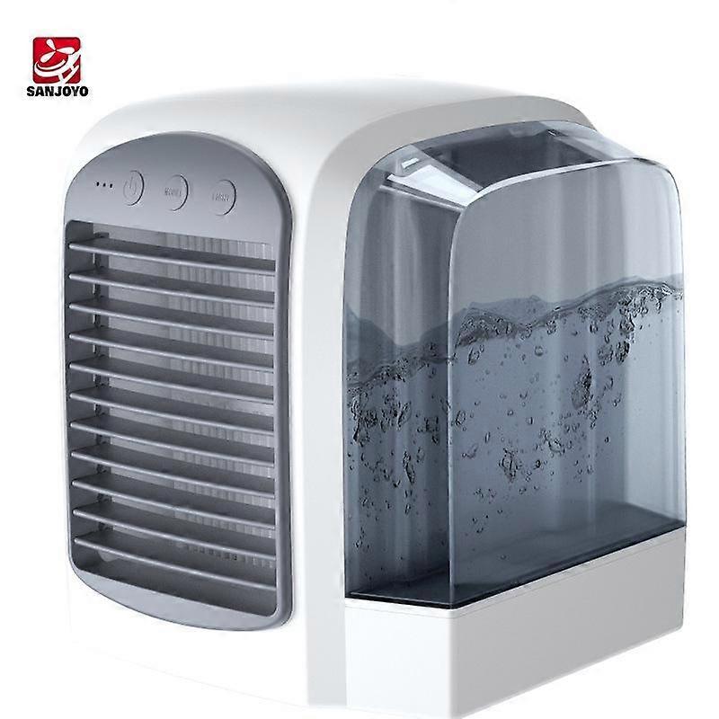 Portable Air Conditioner Fan, Personal Evaporative Air Cooler, USB Powered Desk Fan with Water Mist Spray and Movable Shutter for Table, Bedroom, Car