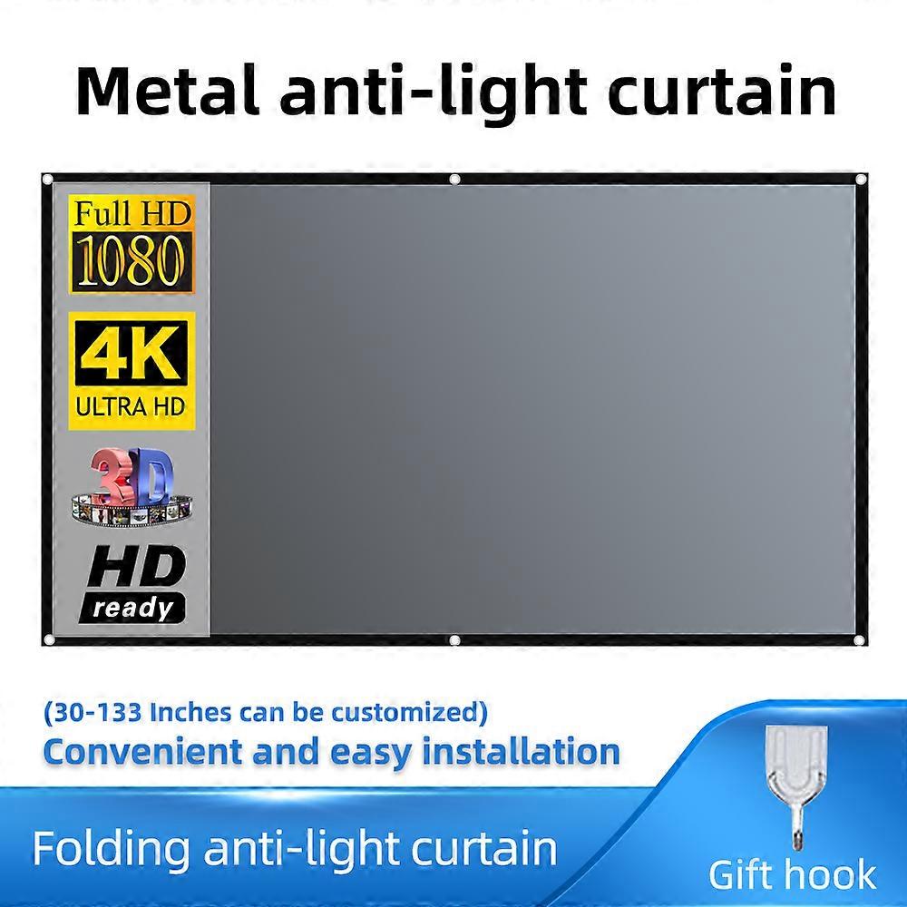 Projector Screen 16:9 Metal Anti Light Curtain Reflective Fabric Cloth For YG300 XGIMI H3 HALO Mogo Xiaomi DLP Projector