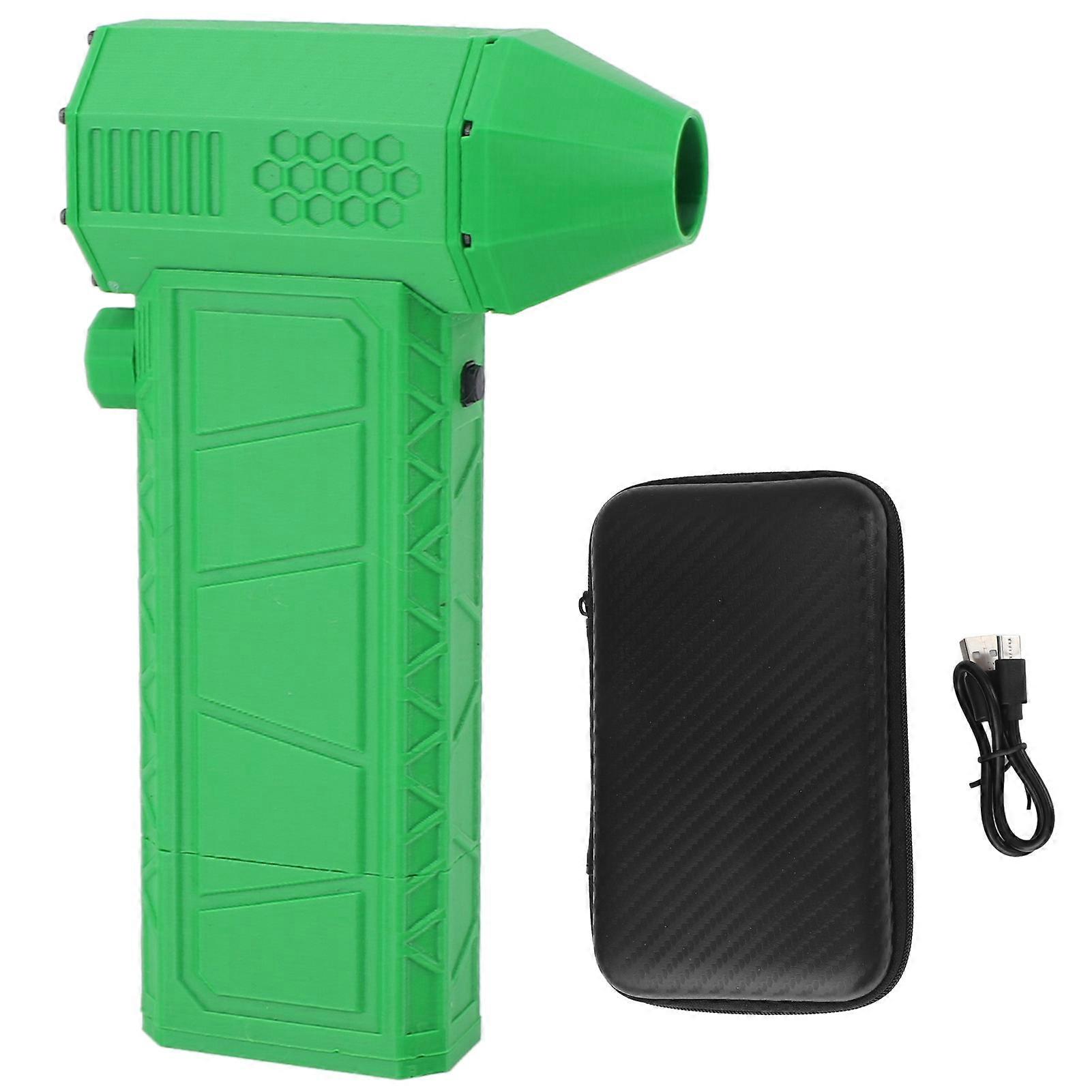Jet Dry Mini Blower Powerful 110000 RPM Speed Portable Hand Held Turbo Powered Blower Versatile Cordless Air Blower Green