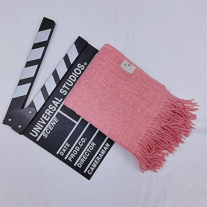 Pure Color Imitation Cashmere Female Yang Expanded Autumn And Winter Tassel Jacquard Scarf