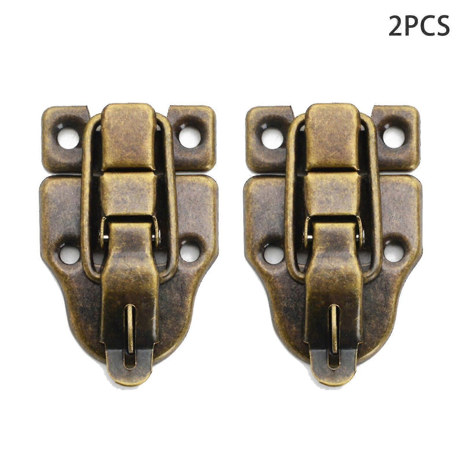 2pack Decoration Suitcase Durable Jewelry Chest Duckbilled Hasp With Screws Retro Style Toggle Latch Clasp Wooden Box Trunk