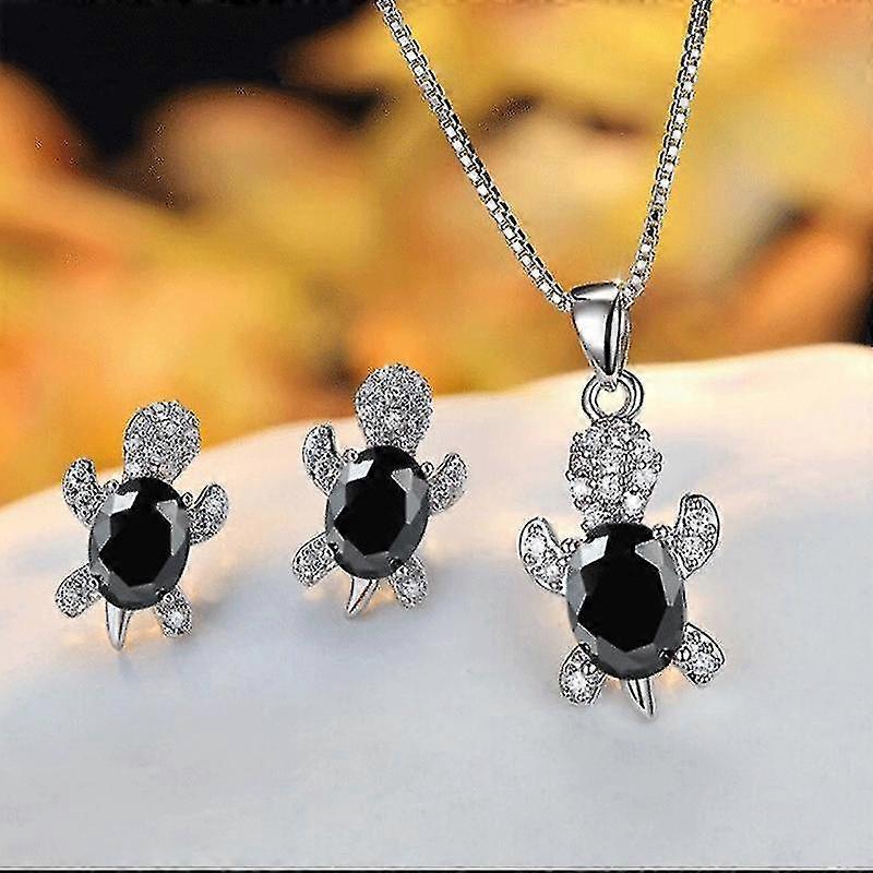 Turtle colier cercei Set pentru femei Fete Stras piatra de cristal de animale drăguț bijuterii cadou pentru ziua de nastere de Craciun