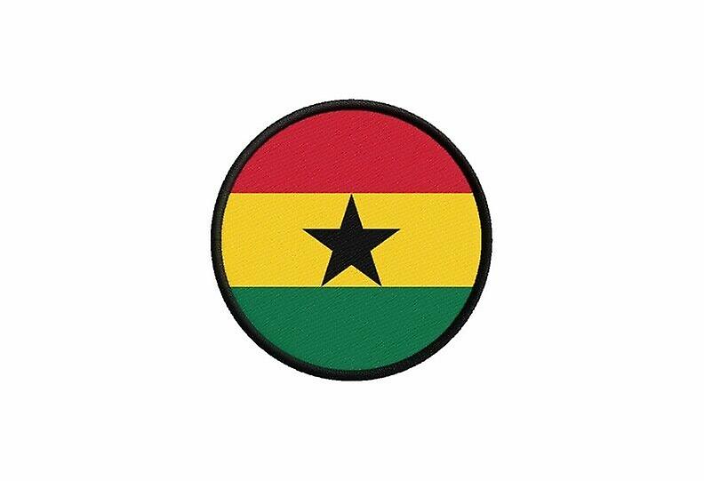 Patch ecusson ghana flag ghaneen printed thermosticker round round roundcarde