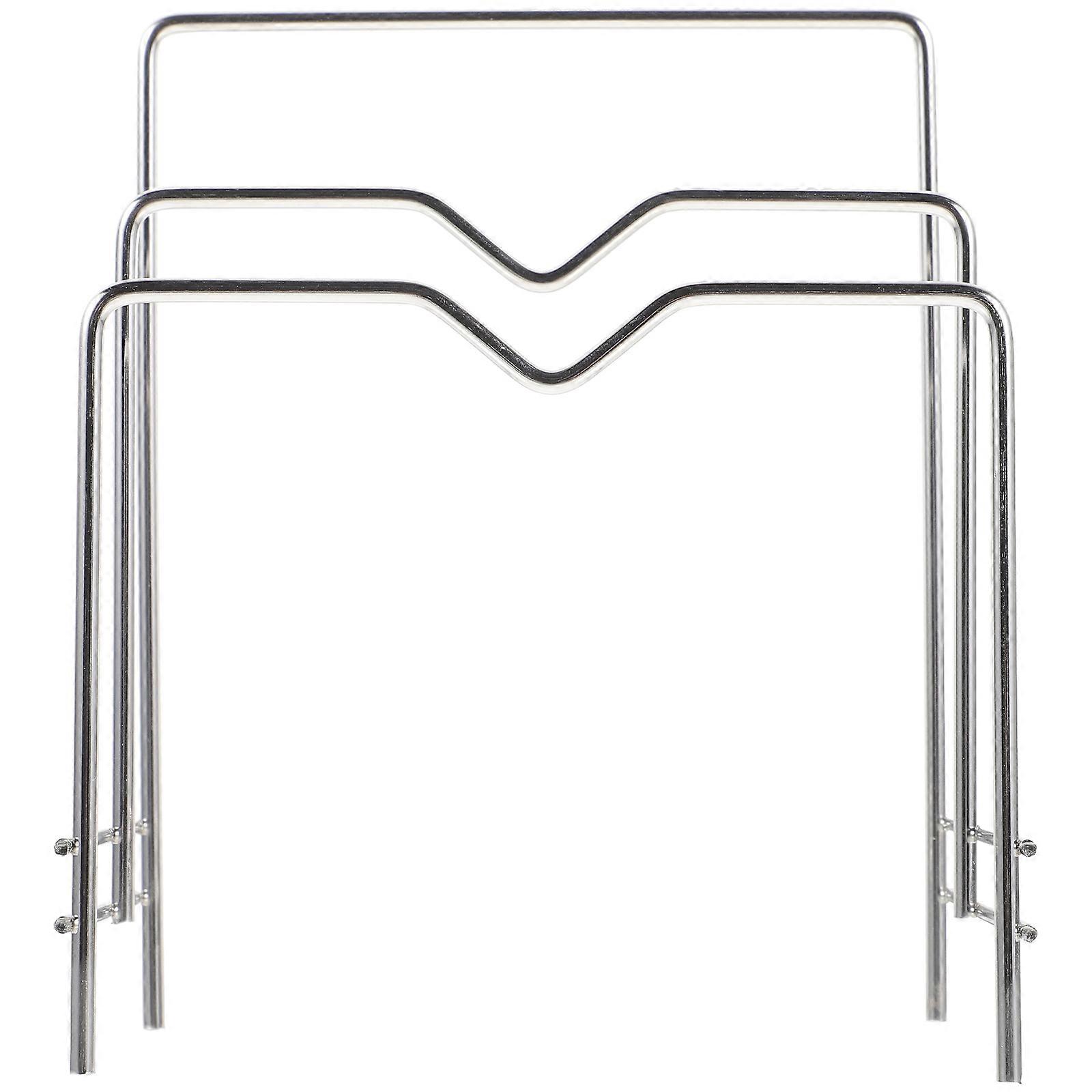 Multi-function Kitchen Storage Rack Household Stainless Steel Multi-layer Rack Pot Lid Chopping Board Rack(Random Style)