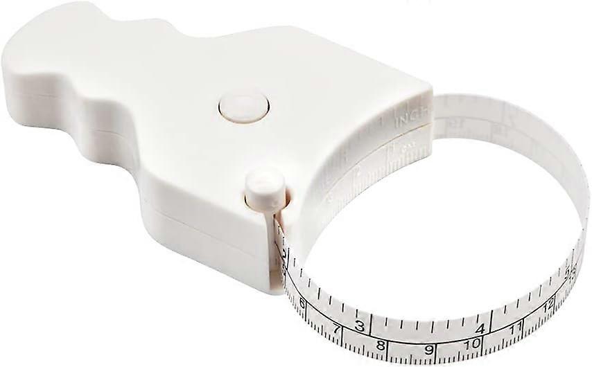 Body Tape Measure - 150cm (60"), One-Handed Use, Compact Ergonomic Design - Accurate and Comfortable Way to Lose Weight and Tone Muscles (White)