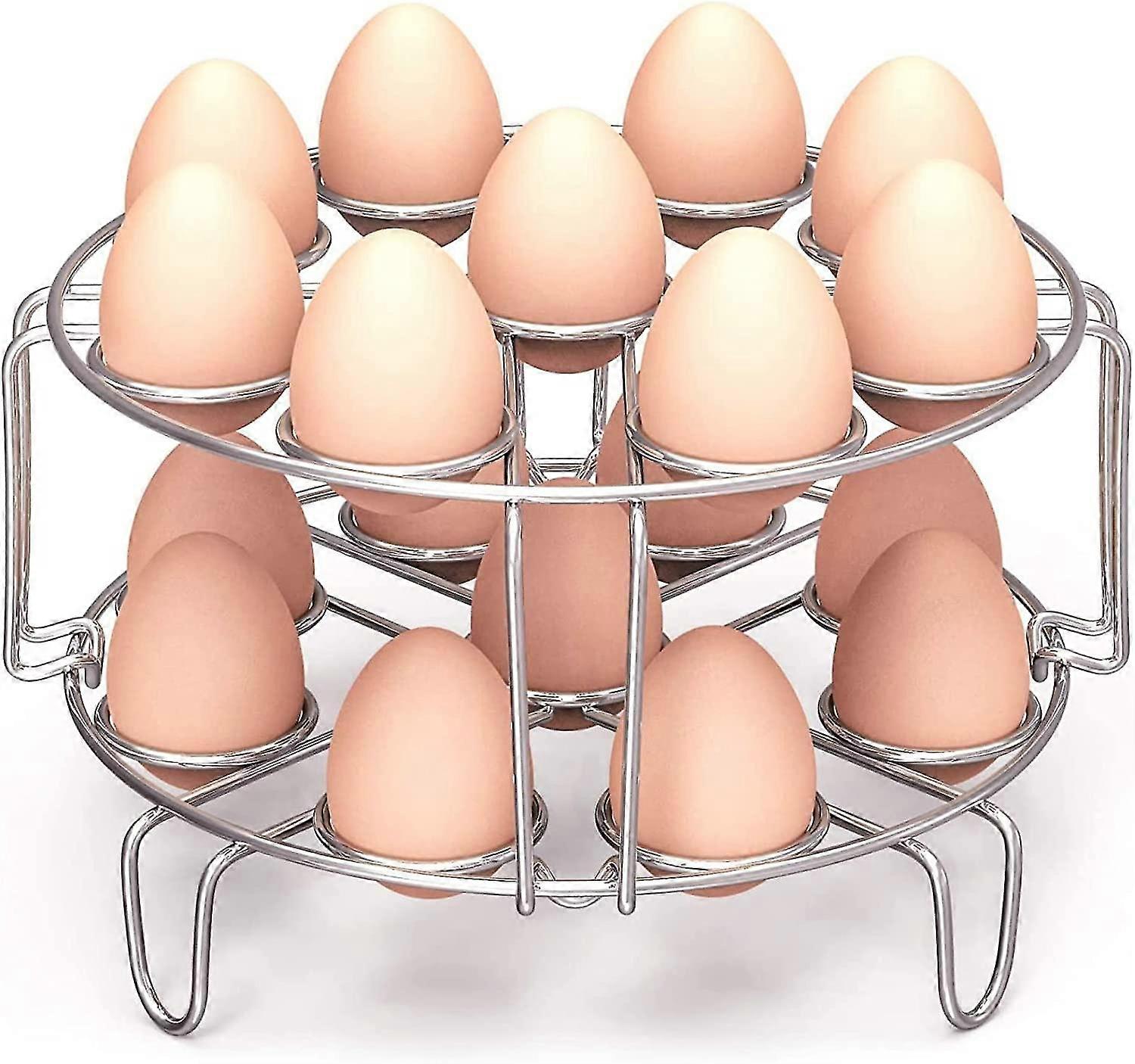 Stackable Egg Steamer Rack, Kitchen Tripod Steamer Boil 18 Eggs, Stainless Steel Instant Pot Egg Rack
