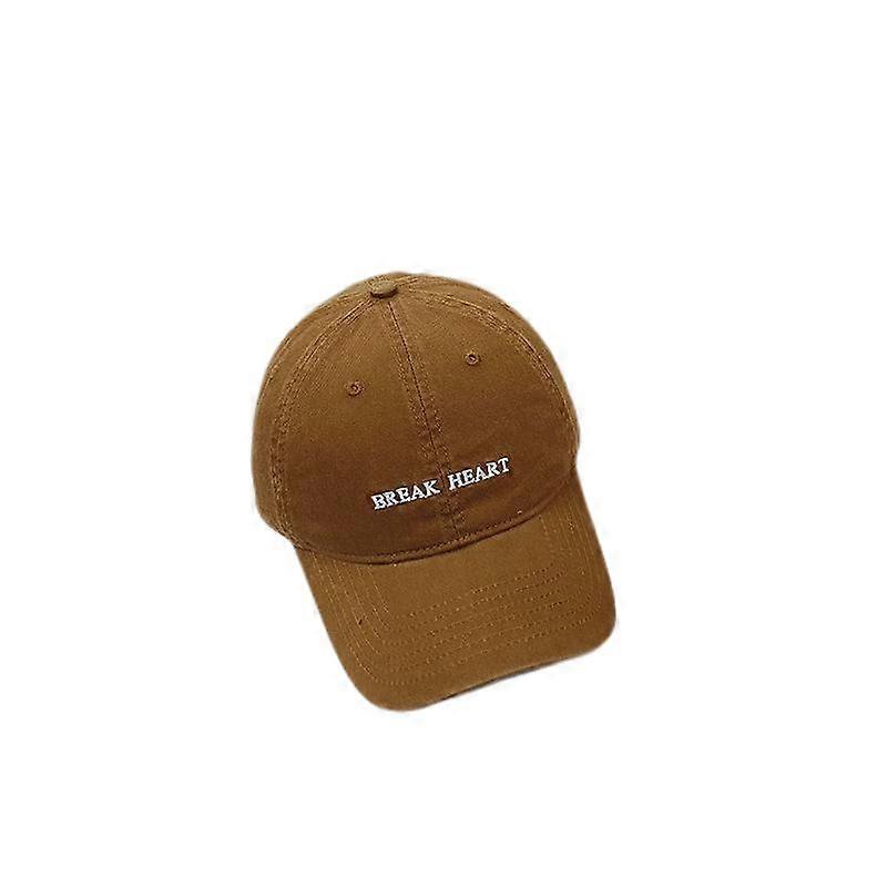 Letter Baseball Hat, Casual Versatile Soft Top CapKhaki