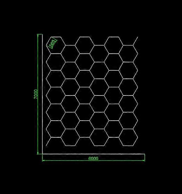 Manufaktur 6 * 7M Hexagrid LED-Beleuchtung Autoaufbereitungsleuchten Hocheffektive Werkstatt-LED