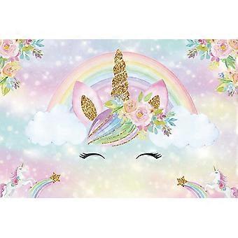 Mocsicka Unicorn Birthday Background Unicorn Background For Girls Birthday Rainbow Unicorn Happy Birthday Party Decorations Cake Table Banner Kids Photo Booth Gifts (7x5ft